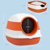 VisioGear Covered Litter Box, Litter Box with Lid, Scoop Enclosed Drawer for Cats, Orange, 20.5"*16.3"*15" - 3 of 4