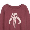 Women's - Star Wars - The Mandalorian Mando Icon Lightweight French Terry Wide Neck Long Sleeve Graphic Shirt - 2 of 4