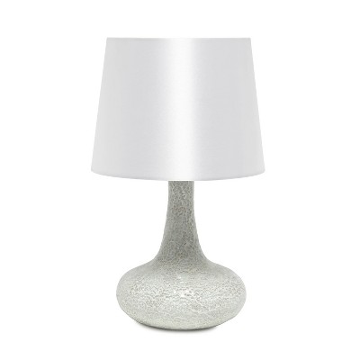 Mosaic Tiled Glass Genie Table Lamp with Fabric Shade White - Simple Designs