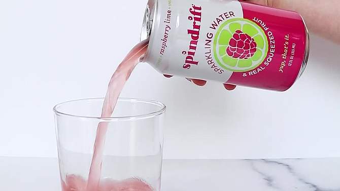 Spindrift Raspberry Lime Sparkling Water - 8pk/12 fl oz Cans, 2 of 8, play video