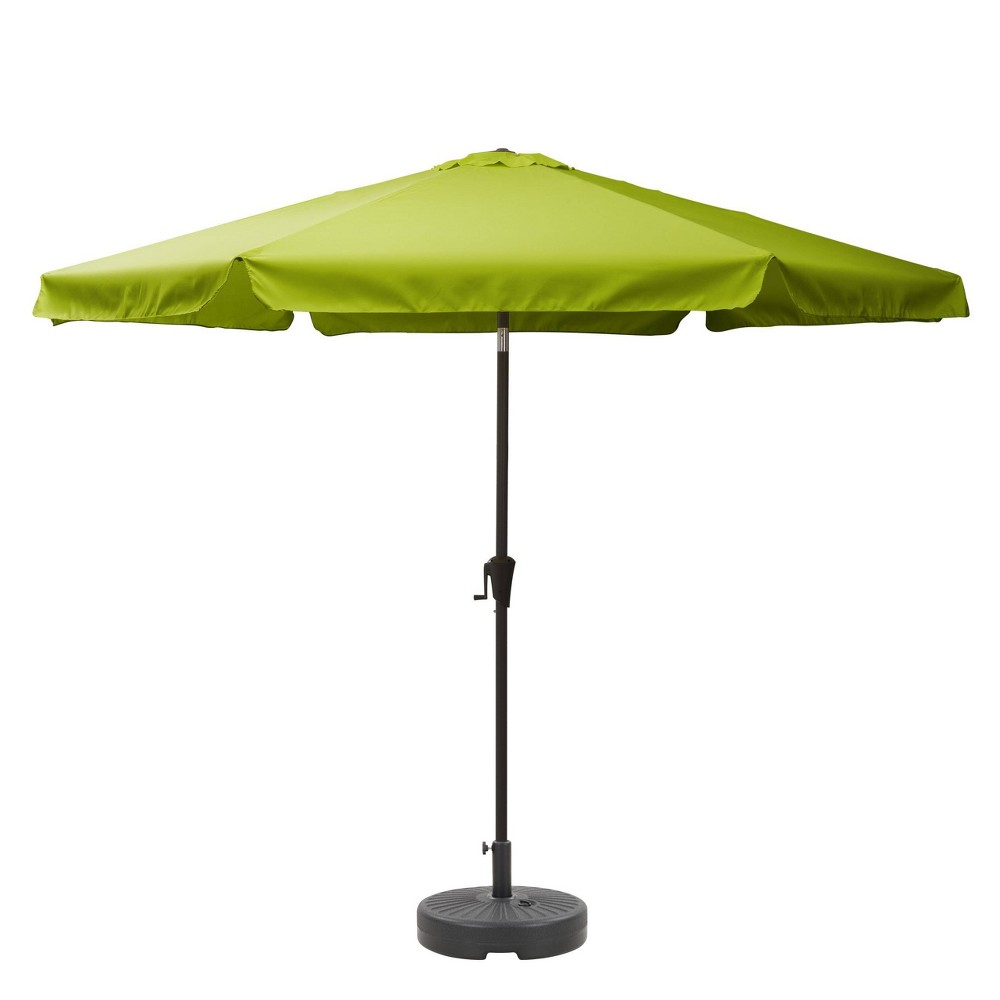 Photos - Parasol CorLiving 10' x 10' Tilting Market Patio Umbrella with Base Lime Green  