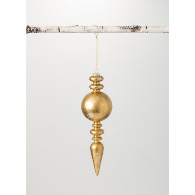 Sullivans Finial Glass Ornament 13"H Gold