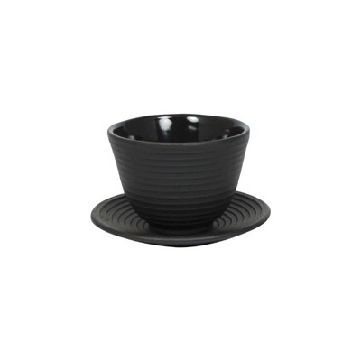 Frieling Tea Cup w/ Saucer, Cast Iron, 5 fl. oz., Black