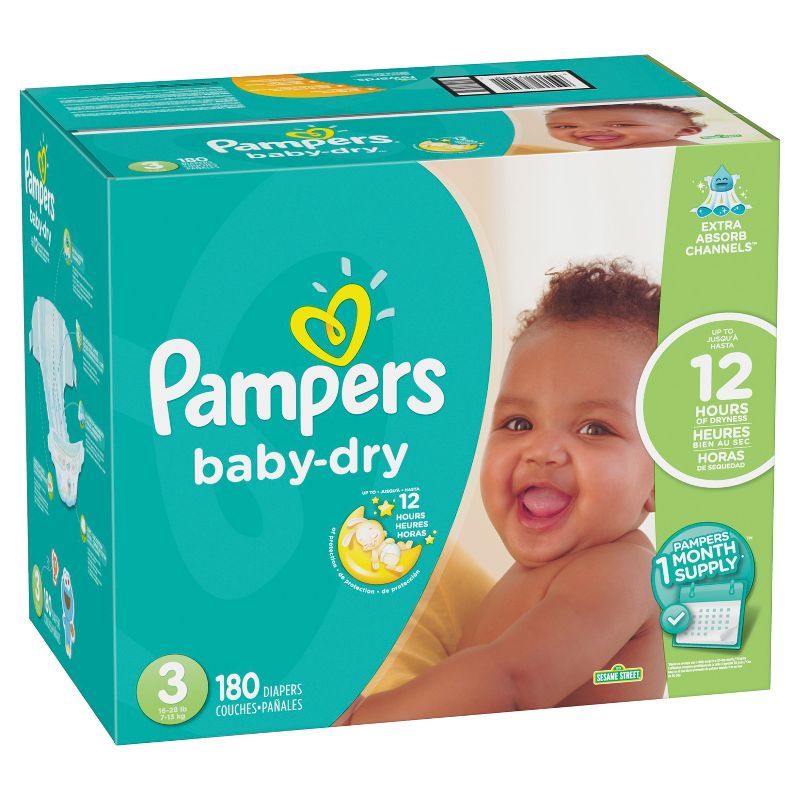 Pampers Baby Dry Diapers - Size 3 (180ct), 2 of 5