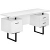 NicBex 60" Modern Computer Desk with Reversible Left/Right Setup 2 Storage Drawers & File Drawer Metal for Home Office, Laptop/Work - 2 of 4