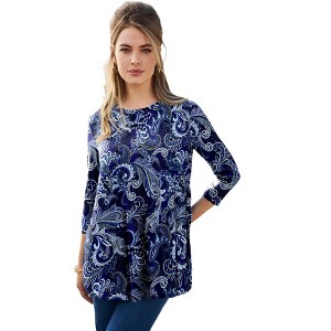 Jessica London Women's Plus Size Stretch Knit Swing Tunic - 1 of 4