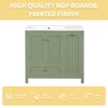 Whisen 36" Bathroom Vanity with Sink, Rustic Bathroom Cabinet with Doors, Big Drawer and One Flip Drawer - Grass Green - 4 of 4