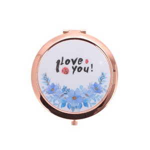 Unique Bargains Little Makeup Mirror Rose Gold Tone 1 Pc - 1 of 4