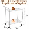 Metal Rolling Trolley, Kitchen Food Storage Trolley with Wire Shelves and Handles, Commercial Grade Service Cart, Kitchen, Office - 3 of 4