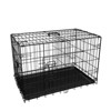 VisioGear 48" Double Door Folding Metal Wire Cage with Divider and Leak-Proof Pan Tray for Indoor, Outdoor, and Travel, Black, 48.4"*29.1"*31.3" - 4 of 4