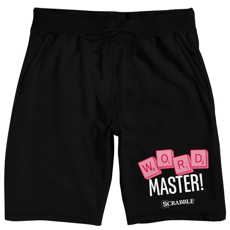 Scrabble Word Master Men's Black Sleep Pajama Shorts, 1 of 3