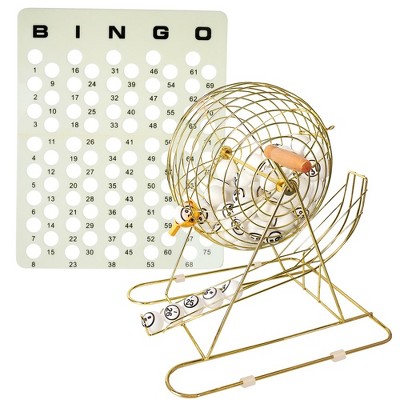 GSE Pro Large Bingo Game Set with 12" Bingo Cage and 1.5" Ping Pong Size Bingo Balls, Plastic Master Board