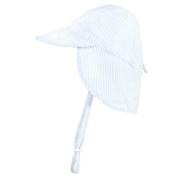 Hudson Baby Infant and Toddler Boy Sun Protection Hat, Blue Stripe
