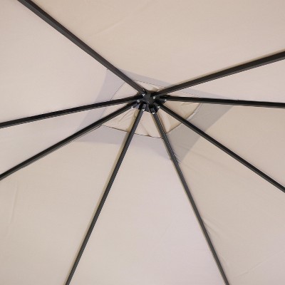 Gray 10' x 10' Steel Gazebo with Weather-Resistant Polyester Top