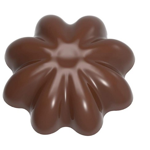 Chocolate World 1917 Polycarbonate Chocolate Mold 8-Petal Flower Candy  Mould with 21 Cavities, Each 30mm Across x 10mm High