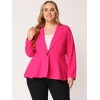 Agnes Orinda Women's Plus Size High-Low Peplum Button Work Elegant Blazers - 3 of 4