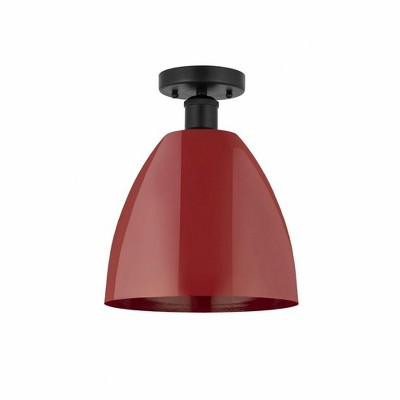 Plymouth Dome - 1 Light Semi-Flush Mount In Industrial Style-12.88 Inches Tall and 9 Inches Wide