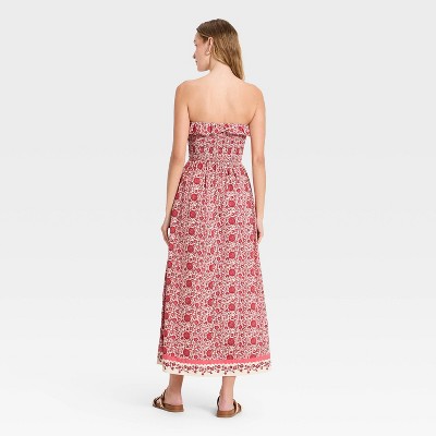Женские свитеры Universal Thread Women's Cotton Maxi Pullover Sundress - Universal Thread™ Pink Floral S — фото 2