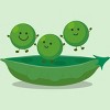 Girl's Design By Humans Cute jumping peas in pod cartoon illustration By thefrogfactory T-Shirt - 2 of 3