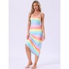 cheibear Women's Sleeveless Spaghetti Strap Midi Cami Tank Sleepdress - 3 of 4