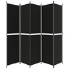 vidaXL Fabric Room Divider - Versatile and Space-Saving Privacy Screen with Breathable Black Polyester Fabric - 98.4"x86.6" Size - 4 of 4