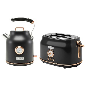 Haden Dorset 1.7 Liter Stainless Steel Electric Kettle with 360-Degree Base Bundled with 2 Slice Wide Slot Stainless Steel Toaster, Black & Copper - 1 of 4