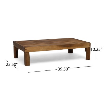 Teak Finish Acacia Wood 5pc Outdoor Sofa Set with Dark Teal Cushions