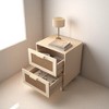 Mshliw Modern Wood Nightstand with 2 Faux Rattan Drawers, Accent Bedside Table with Storage for Bedroom or Living Room - 3 of 4