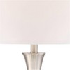 360 Lighting Simon Modern Table Lamps 25 1/2" High Set of 2 Brushed Nickel with USB Charging Port and Table Top Dimmers White Fabric for Home Desk - 3 of 4