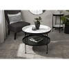 Kate and Laurel Nira Round Metal Coffee Table, 26" Diameter, White and Black - 4 of 4