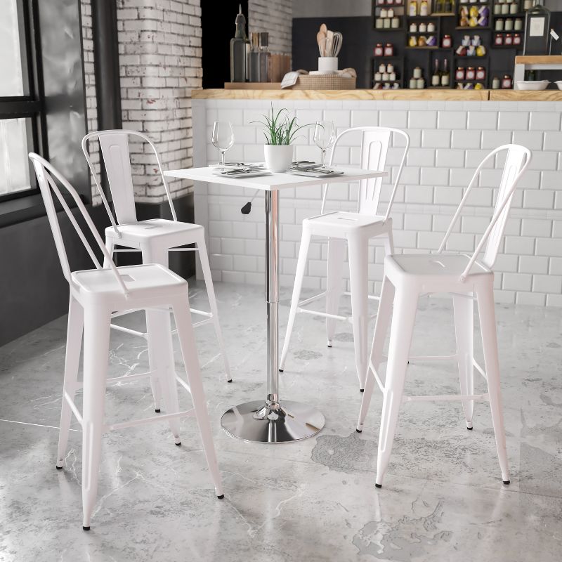 Flash Furniture 23.75'' Square Adjustable Height White Wood Table (Adjustable Range 33'' - 40.5''), 1 of 4