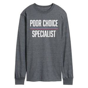 Men's - Instant Message - Poor Choice Specialist Long Sleeve Graphic T-Shirt - 1 of 4