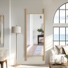 Wooakway Solid Wood Full Length Mirror Accent Wall Mirror Novelty Cheval Mirror Black/Brown/Walnut/Natural Wood - 3 of 4