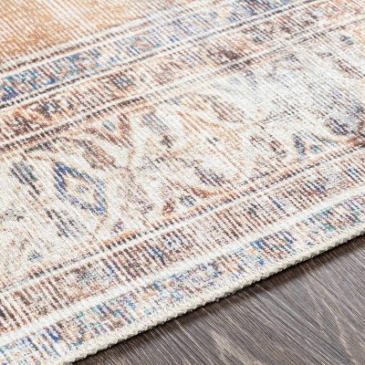 Arncliffe Tan and Light Gray Washable Polyester Runner Rug