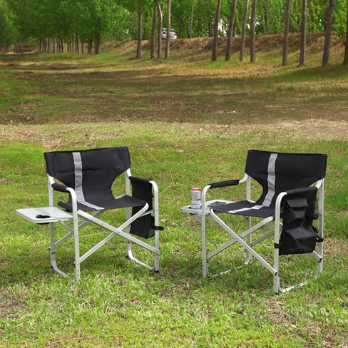 Oversized Camping Chair With Storage Pocket, Side Table, Lightweight Aluminum Folding Chair, Collapsible Chair - image 1 of 4