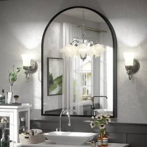 Apmir Arched High-Strength Tempered Glass and Aluminum Alloy Framed French Cleat Mounted Wall Decor Bathroom Vanity Mirror with 5-Year Warranty - 1 of 4