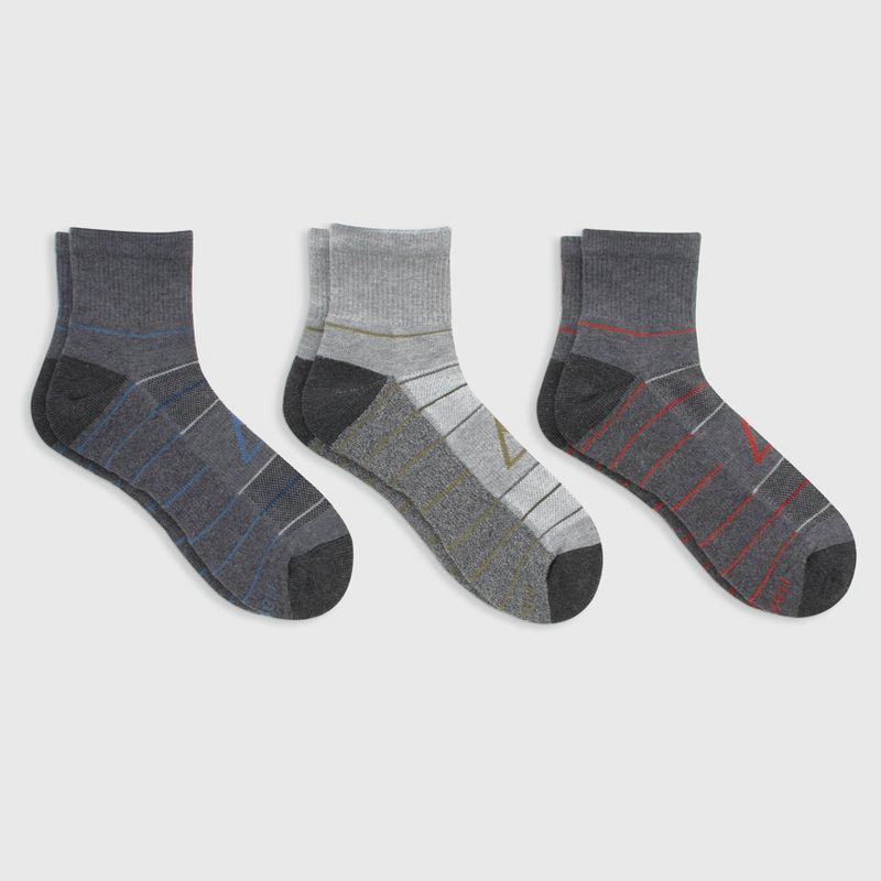 Hanes Premium Men&#39;s Striped City Streets Explorer Ankle Socks 3pk - Gray 6-12, 2 of 4