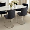 Counter Height Bar Stools Set of 2, Velvet Upholstered Barstools with Sturdy Metal Base Legs, Button Tufted and Nailheads Trim - Leovsnove - 2 of 4