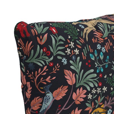 18" x 18" Navy Forest-Inspired Polyester Outdoor Throw Pillow