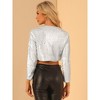 INSPIRE CHIC Women's Sequin Long Sleeve Open Front Cropped Cardigan Shrug Jacket - 4 of 4