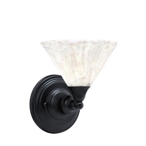 Toltec Lighting Any 1 - Light Sconce in  Matte Black with 7" Italian Ice Shade - 1 of 1