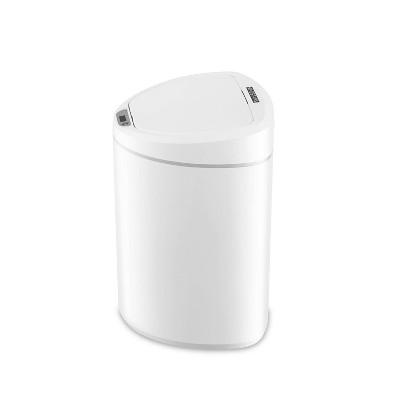 White Plastic Touchless Motion Sensor Trash Can 2.1 Gallon