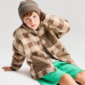 Boys' Faux Shearling Oversized Fit Zip-Up Jacket - Cat & Jack