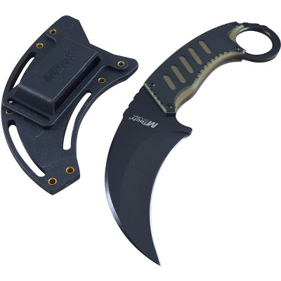 MTech USA Tactical Karambit Fixed Blade Neck Knife, G10, Black/Tan, MT-665BT