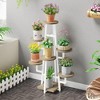ORRD Tiered Plant Stand for Multiple Pots, 7-Tier White & Brown Corner Shelf with Round Shelves, Indoor Outdoor Organizer for Balcony, Living Room - 3 of 4