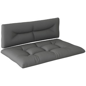 Outsunny 2 Seater Pallet Cushions Outdoor 3.9 in. Thick Replacement Cushions with Tufted Design for Garden, Patio - 1 of 4