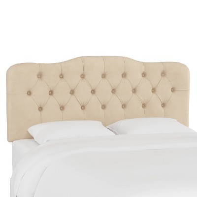 King Tufted Headboard Velvet Pearl - Skyline Furniture