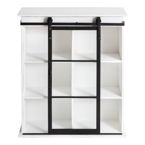 Decorative wall cabinet with deals glass doors