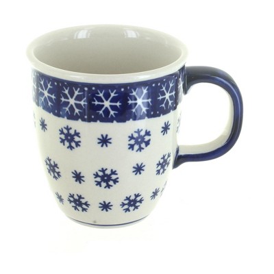 Blue Rose Polish Pottery Snow Flurry Coffee Mug