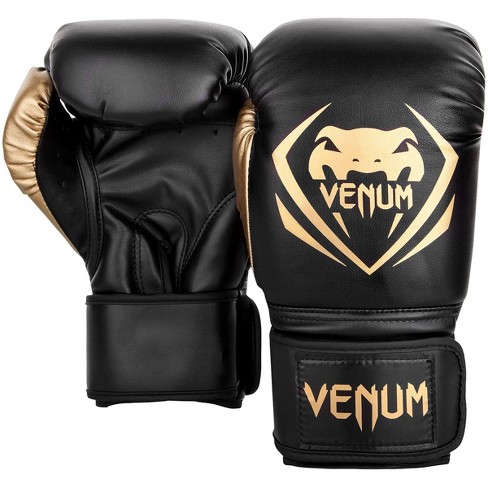 Black/Gold Venum Contender Hook and Loop Training Boxing Gloves 